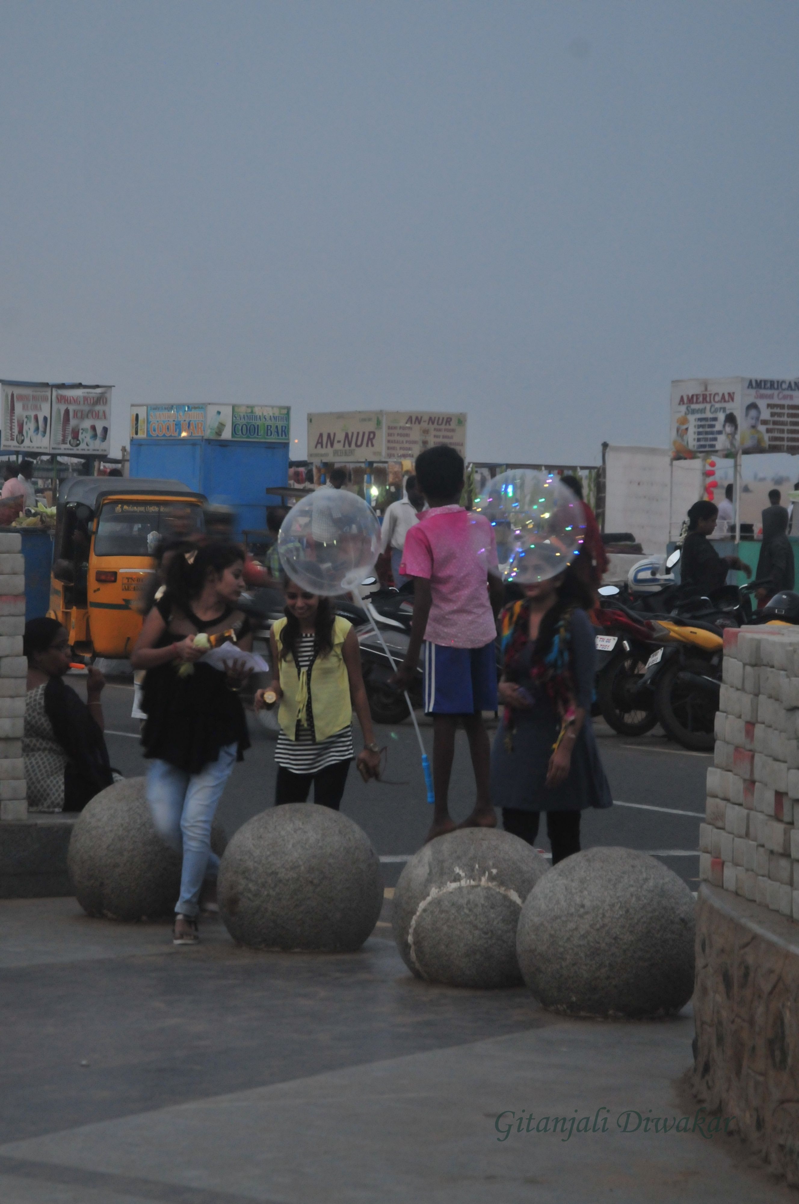 People in Marina Beach, Chennai  Tamil Nadu, India
